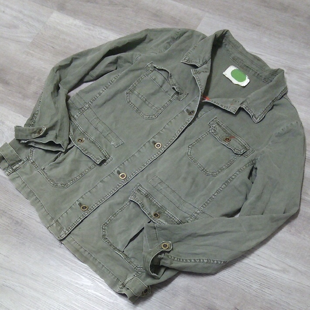 Women's Army Green And Sweater Jacket